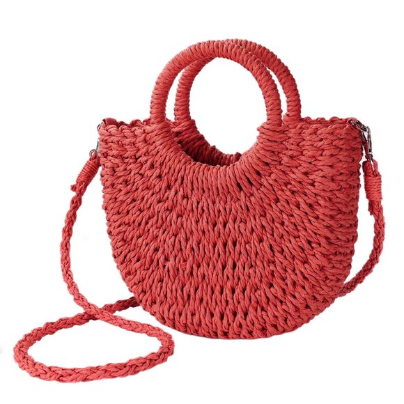 Straw Beach Bag Woven Crossbody Shoulder Bags Top Handle Satchel xD - Picture 1 of 6